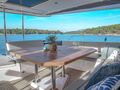 SOLAIA Leopard 50 - flybridge dining area SOLAIA Leopard 50 - flybridge dining area