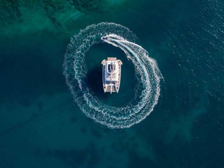 DIAMOND DIVA Lagoon 60 - top aerial shot DIAMOND DIVA Lagoon 60 - top aerial shot