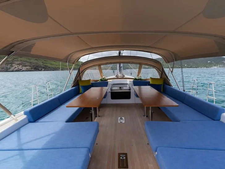 OPTIMIST Swan 78 - upper deck lounge and dining area OPTIMIST Swan 78 - upper deck lounge and dining area