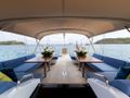 OPTIMIST Swan 78 - upper deck dining set up OPTIMIST Swan 78 - upper deck dining set up