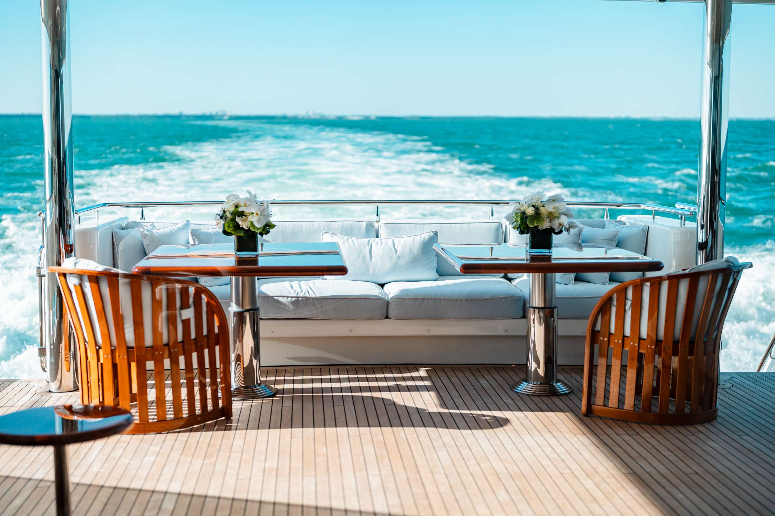 BLUE TIME Westport 130 - main aft deck lounge