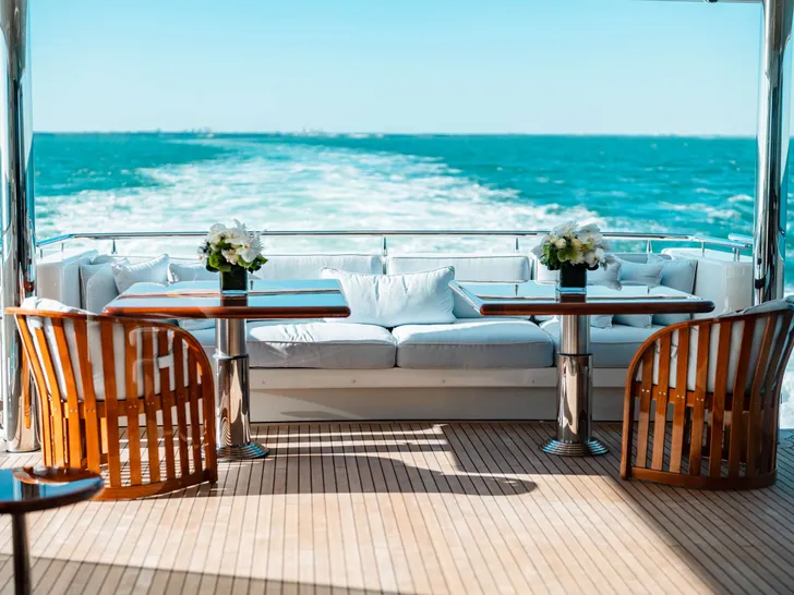 BLUE TIME Westport 130 - main aft deck lounge BLUE TIME Westport 130 - main aft deck lounge