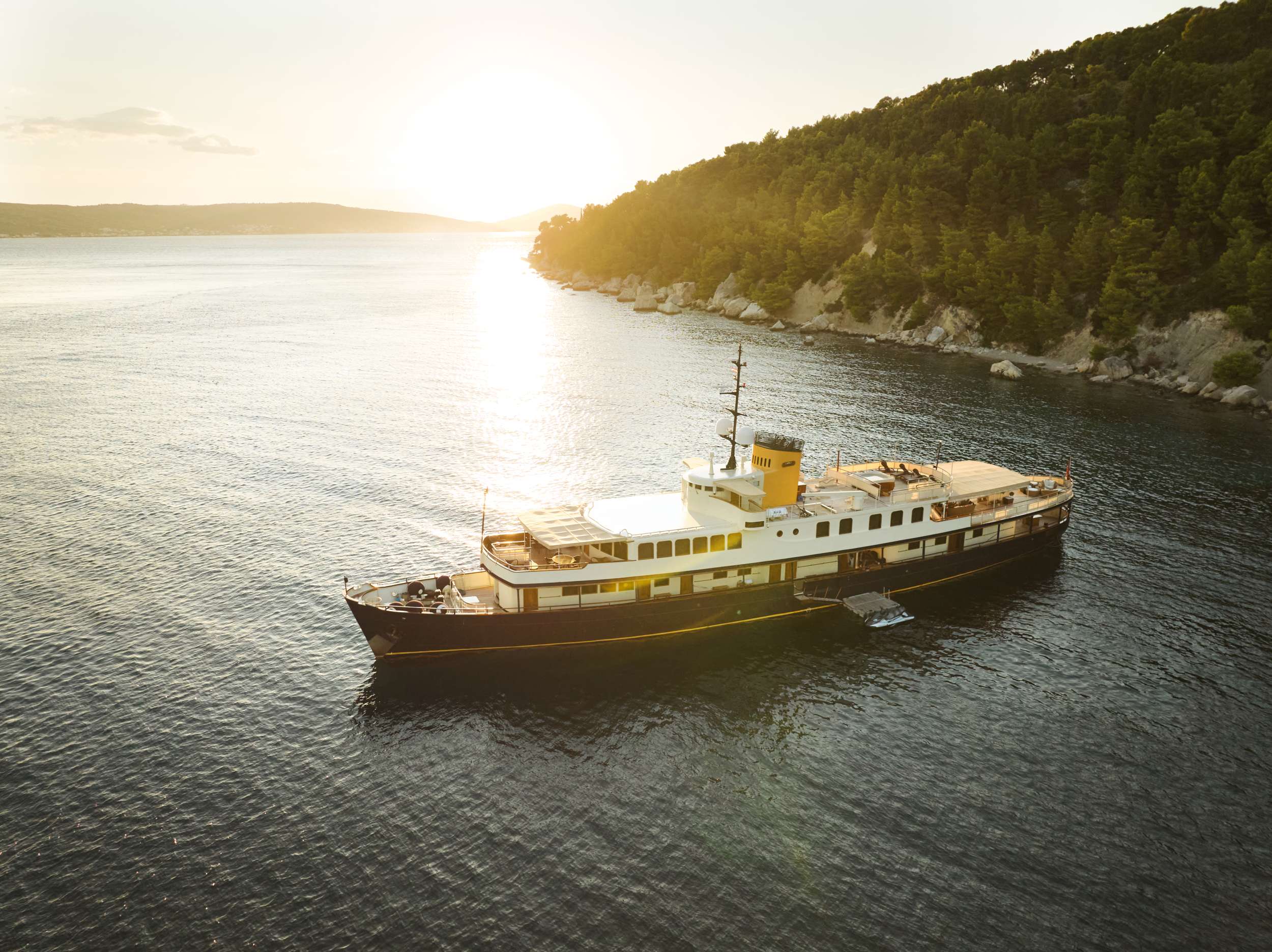 SEAGULL II Uljanik 50m - aerial shot anchored