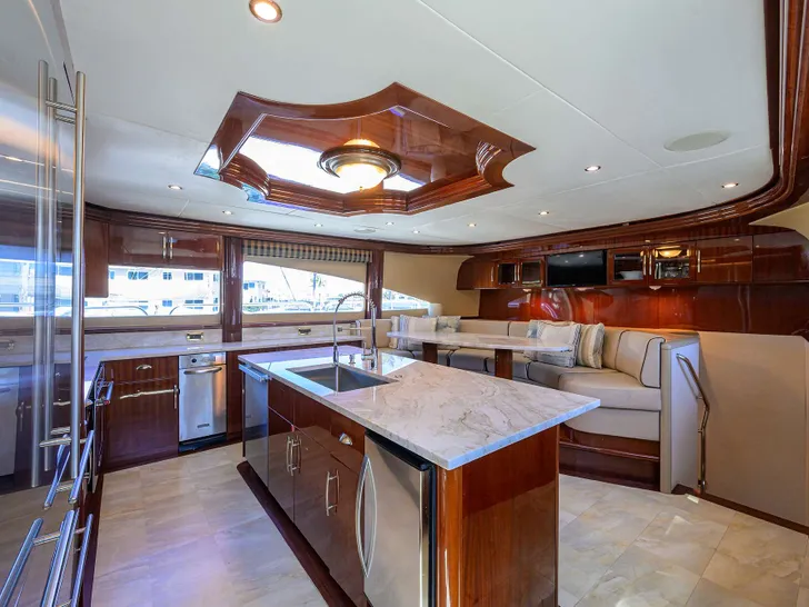 LADY KRISTINA Lazzara 112 - galley with dining LADY KRISTINA Lazzara 112 - galley with dining