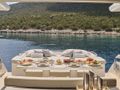 FOR EVER Pershing 80 - aft alfresco dining set up FOR EVER Pershing 80 - aft alfresco dining set up