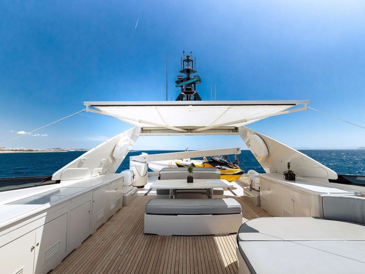THEION Baglietto 30m - sun deck shaded lounge THEION Baglietto 30m - sun deck shaded lounge