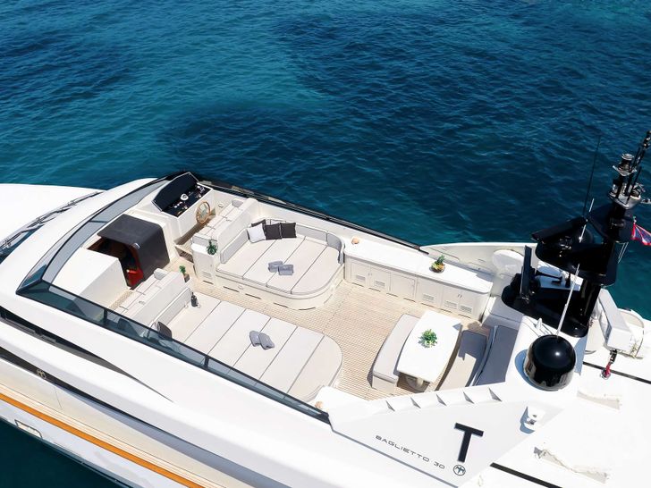 THEION Baglietto 30m - sun deck other angle THEION Baglietto 30m - sun deck other angle