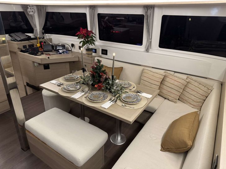 ELLA Lagoon 46 - indoor dining set up ELLA Lagoon 46 - indoor dining set up