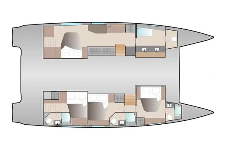 Layout for LE GRAND BOGAVANT Fountaine Pajot Aura 51 - layout
