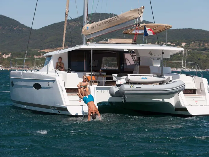 MAHANA Fountaine Pajot Helia 44 - aft shot MAHANA Fountaine Pajot Helia 44 - aft shot