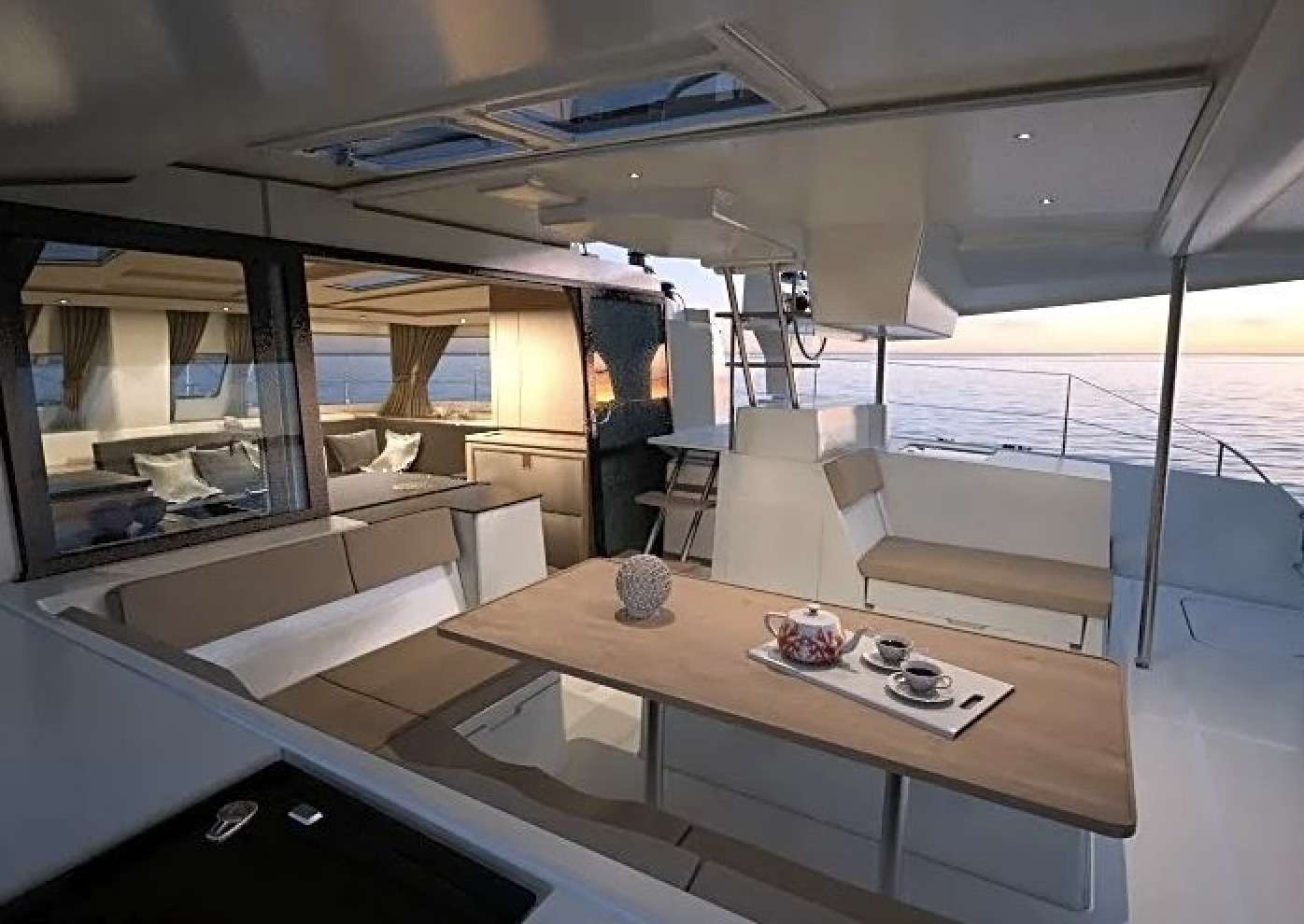 MAHANA Fountaine Pajot Helia 44 - aft deck alfresco dining area
