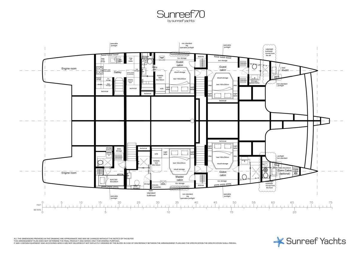 Layout for AGATA BLU Sunreef 70 - layout