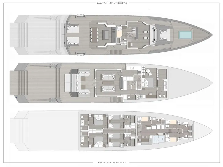 CARMEN Aegean 37m - decks layout CARMEN Aegean 37m - decks layout