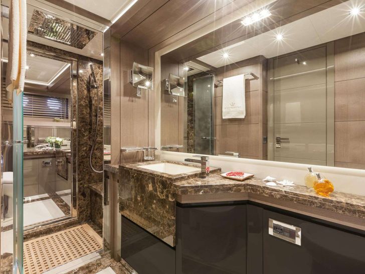 WHY NOT Dominator 78 - master cabin bathroom WHY NOT Dominator 78 - master cabin bathroom
