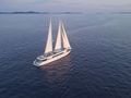 ANIMA MARIS Custom Motor Sailer 49m - aerial shot sailing ANIMA MARIS Custom Motor Sailer 49m - aerial shot sailing