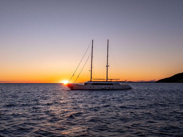 ANIMA MARIS Custom Motor Sailer 49m - under the sunset ANIMA MARIS Custom Motor Sailer 49m - under the sunset