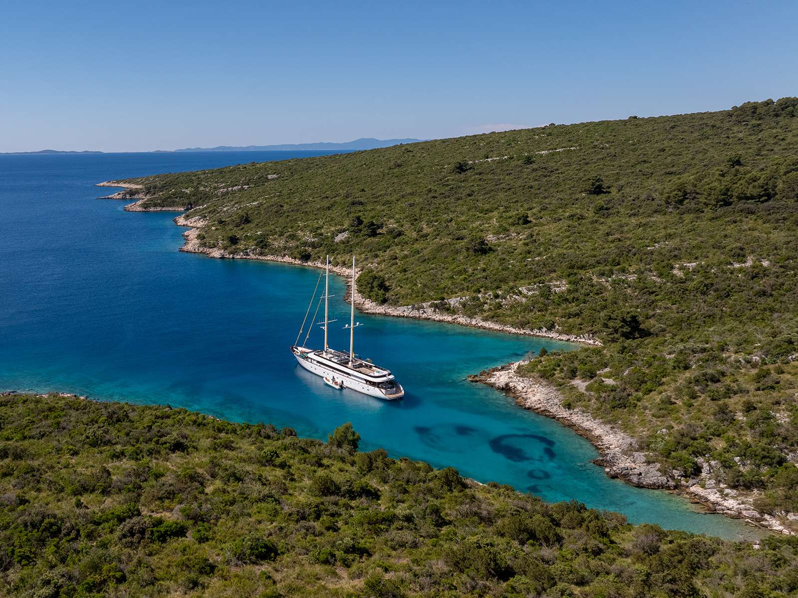 ANIMA MARIS Custom Motor Sailer 49m - drone shot