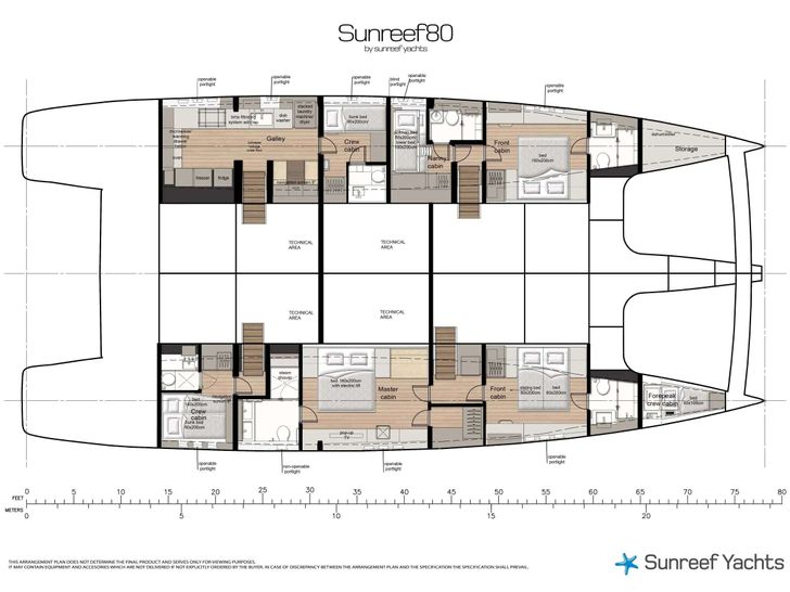 AHAVA Sunreef 80 - layout AHAVA Sunreef 80 - layout