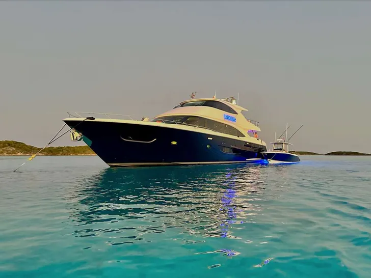 INDIGO Viking 93MY - anchored bow view INDIGO Viking 93MY - anchored bow view