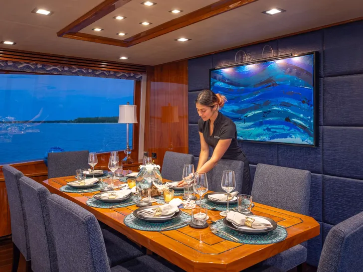 INDIGO Viking 93MY - formal dining set up INDIGO Viking 93MY - formal dining set up