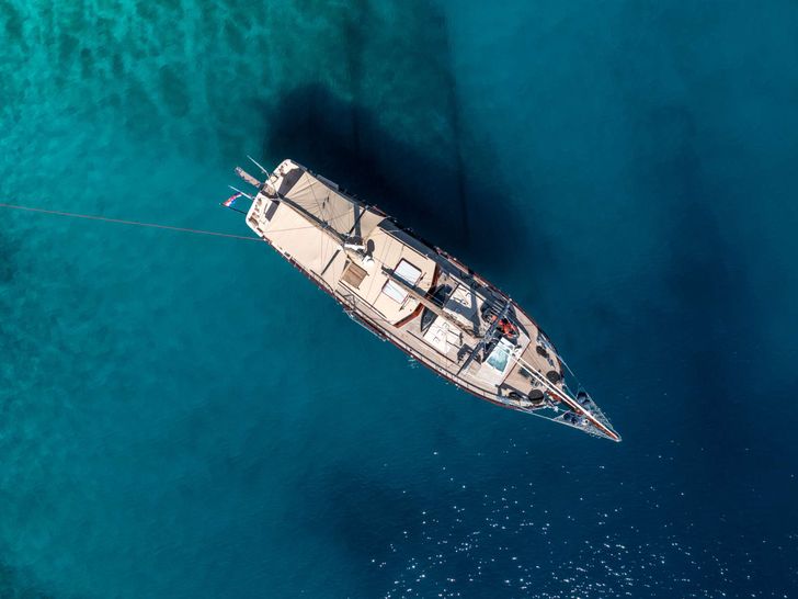 PACHA Tuzla Shipyard Custom Gulet 28m - top aerial shot PACHA Tuzla Shipyard Custom Gulet 28m - top aerial shot