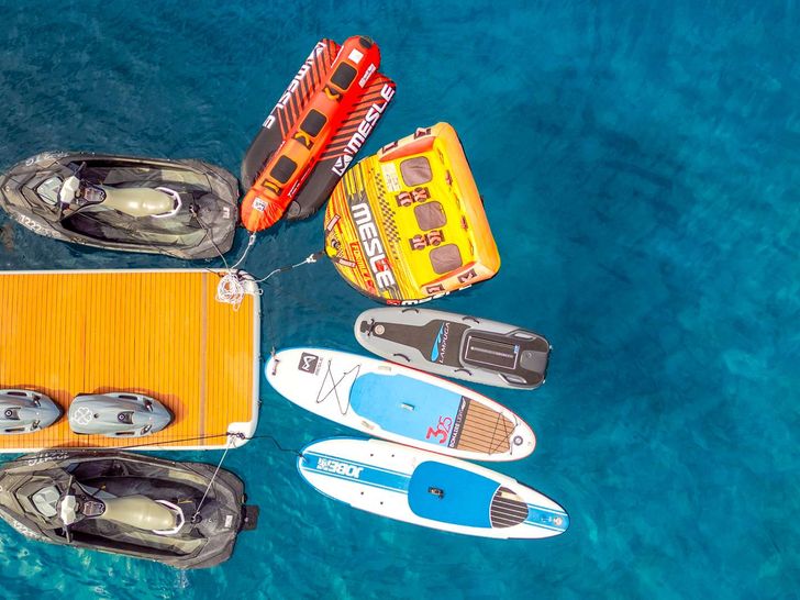SAN LIMI Yener 34m - top shot with the water toys SAN LIMI Yener 34m - top shot with the water toys