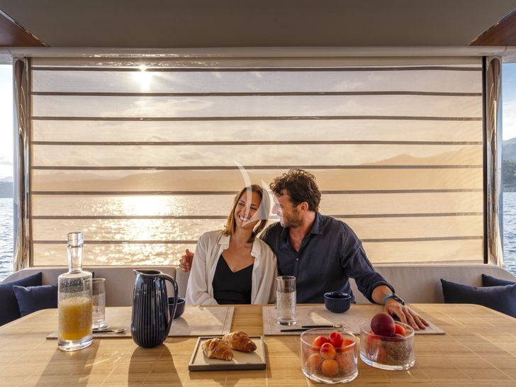 A4A Absolute Navetta 68 aft dining A4A Absolute Navetta 68 aft dining