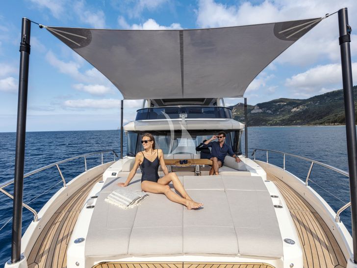 A4A Absolute Navetta 68 foredeck bronzing area A4A Absolute Navetta 68 foredeck bronzing area
