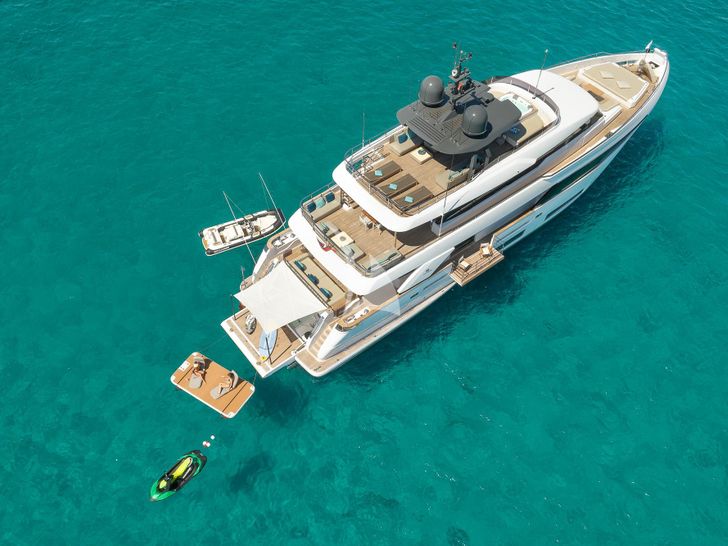 ACQUA Ferretti Custom Line Navetta 33 - aerial shot ACQUA Ferretti Custom Line Navetta 33 - aerial shot