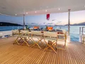 AD ASTRA Moonen 122 Martinique - main aft deck alfresco dining set up AD ASTRA Moonen 122 Martinique - main aft deck alfresco dining set up