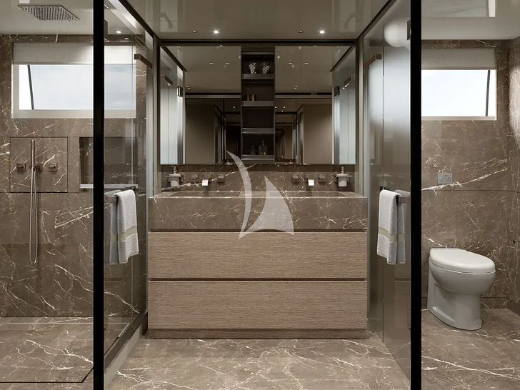 ADELA Sanlorenzo SD96 - master cabin bathroom ADELA Sanlorenzo SD96 - master cabin bathroom