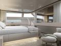 ADELA Sanlorenzo SD96 - master cabin bed ADELA Sanlorenzo SD96 - master cabin bed