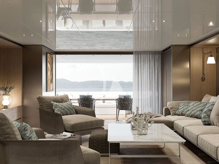 ADELA Sanlorenzo SD96 - saloon seating ADELA Sanlorenzo SD96 - saloon seating