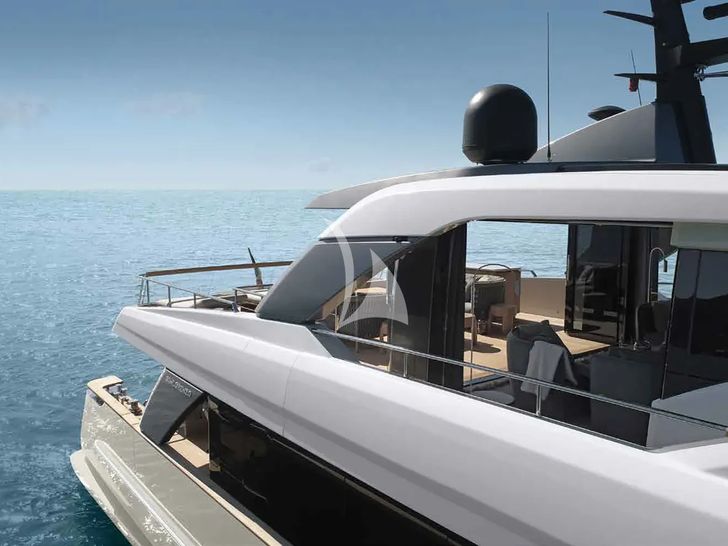 ADELA Sanlorenzo SD96 - side aft view ADELA Sanlorenzo SD96 - side aft view