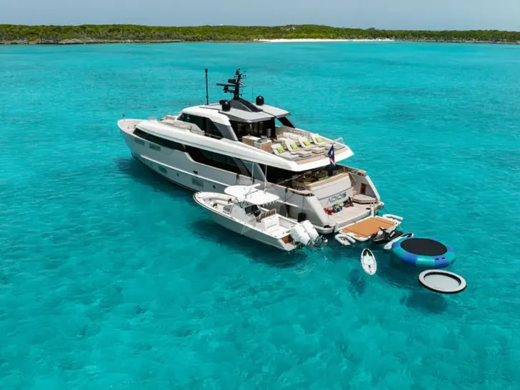 ADIOS Sanlorenzo SD96 - anchored with the water toys ADIOS Sanlorenzo SD96 - anchored with the water toys