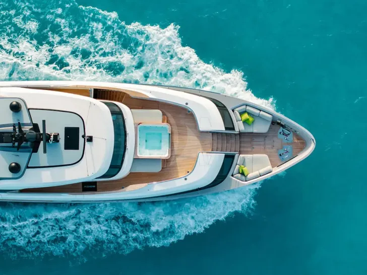 ADIOS Sanlorenzo SD96 - top foredeck shot ADIOS Sanlorenzo SD96 - top foredeck shot