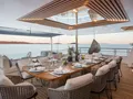 ADRI Radez 45m - main aft deck alfresco dining area ADRI Radez 45m - main aft deck alfresco dining area