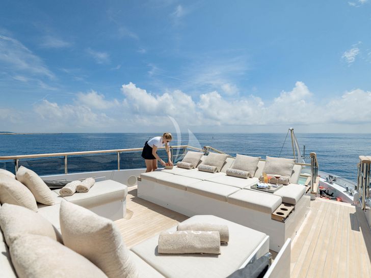 ADVA Benetti Mediterraneo 116 bow seating and lounging