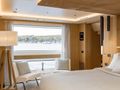 ADVA Benetti Mediterraneo 116 - master cabin bed and window ADVA Benetti Mediterraneo 116 - master cabin bed and window