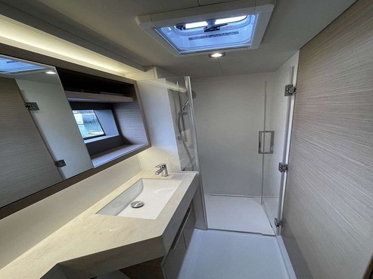 AEGEUS Lagoon 51 master cabin bathroom AEGEUS Lagoon 51 master cabin bathroom