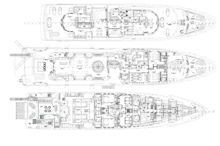 Layout for AELIA Benetti 56m - interior layout