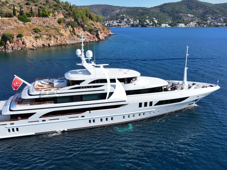 AELIA Benetti 56m - side profile anchored AELIA Benetti 56m - side profile anchored