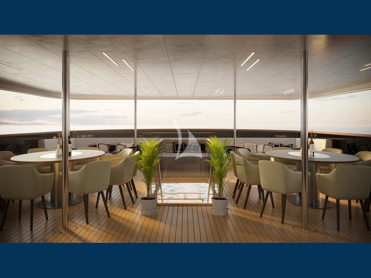 AETERNA Radez Custom Yacht 53m alfresco dining area