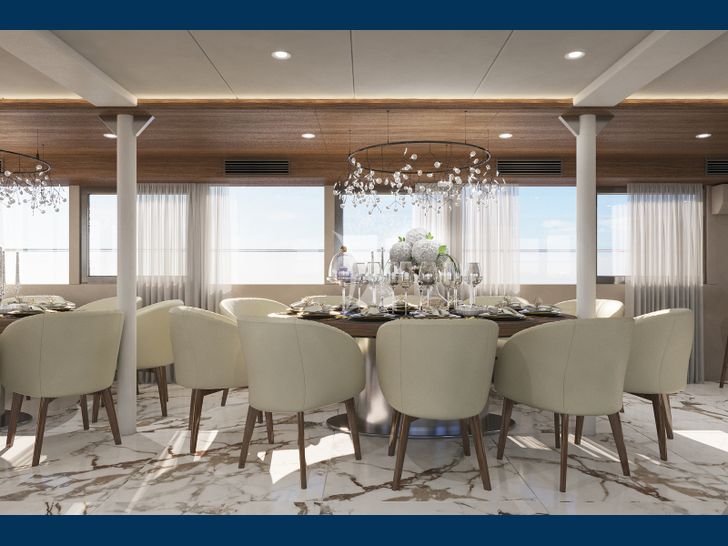 AETERNA Radez Custom Yacht 53m indoor dining area