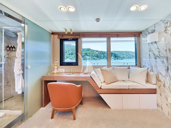 AETERNA Radez Custom Yacht 53m - VIP cabin 1 lounge and office AETERNA Radez Custom Yacht 53m - VIP cabin 1 lounge and office
