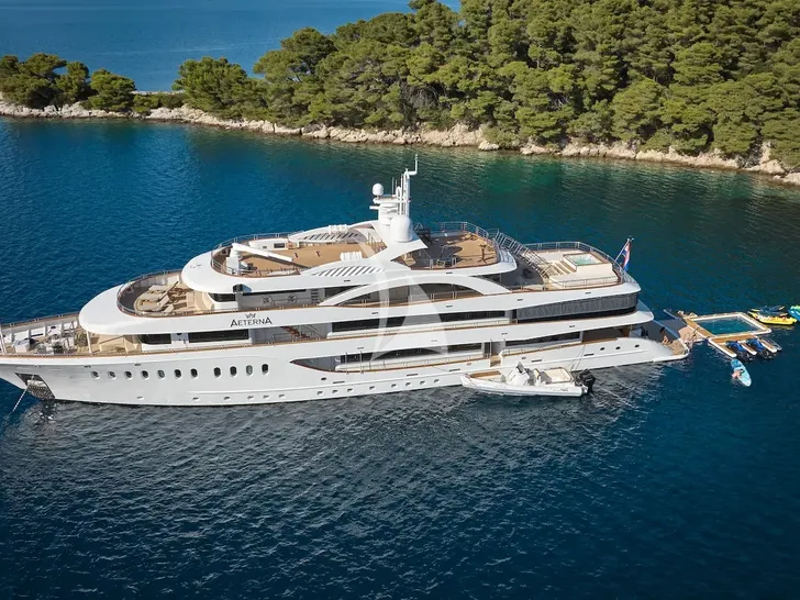 AETERNA Radez Custom Yacht 53m - aerial shot AETERNA Radez Custom Yacht 53m - aerial shot