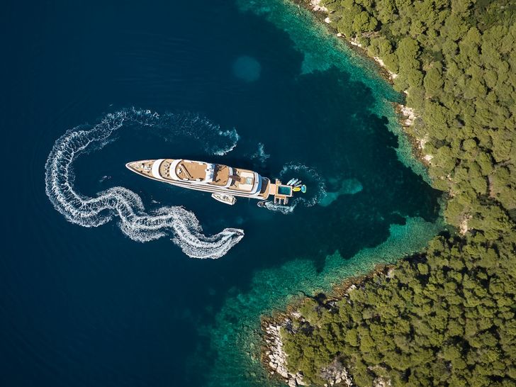 AETERNA Radez Custom Yacht 53m - drone aerial shot AETERNA Radez Custom Yacht 53m - drone aerial shot