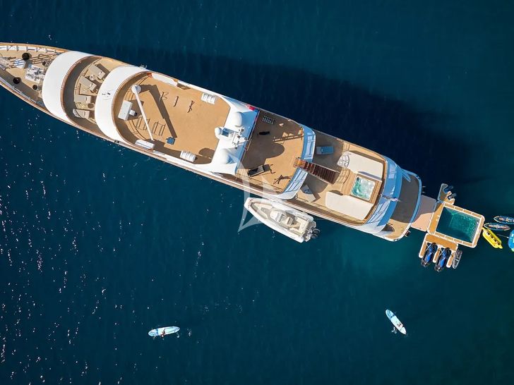 AETERNA Radez Custom Yacht 53m - top aerial shot AETERNA Radez Custom Yacht 53m - top aerial shot