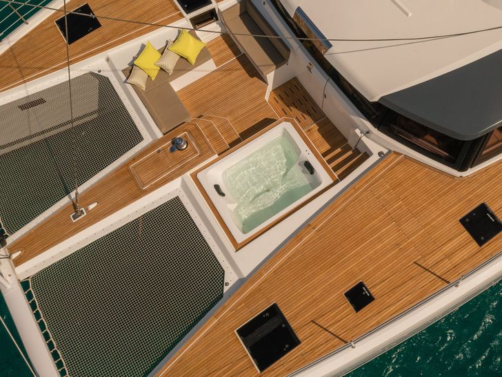 AETHER Fountaine Pajot Alegria 67 - foredeck aerial shot AETHER Fountaine Pajot Alegria 67 - foredeck aerial shot