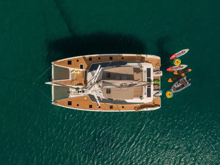 AETHER Fountaine Pajot Alegria 67 - top aerial shot AETHER Fountaine Pajot Alegria 67 - top aerial shot